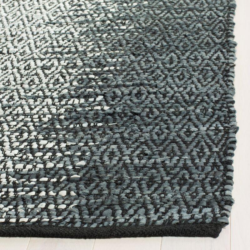 Vintage Leather VTL101 Hand Woven Indoor Accent Rug - Grey/Cream - 3'x5' - Safavieh