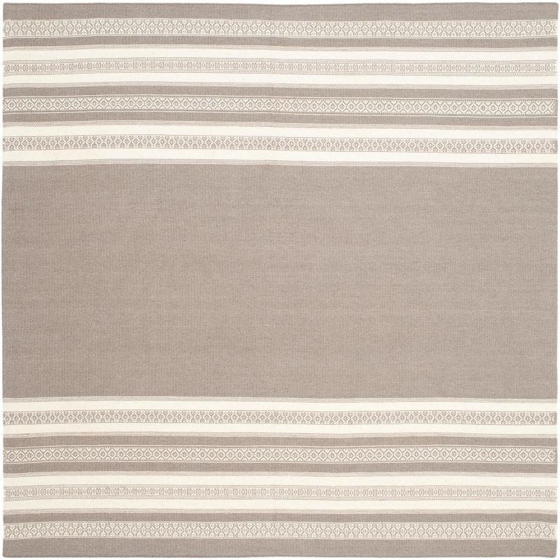 Dhurries DHU601 Hand Woven Area Rug - Light Brown - 6'x6' - Safavieh.