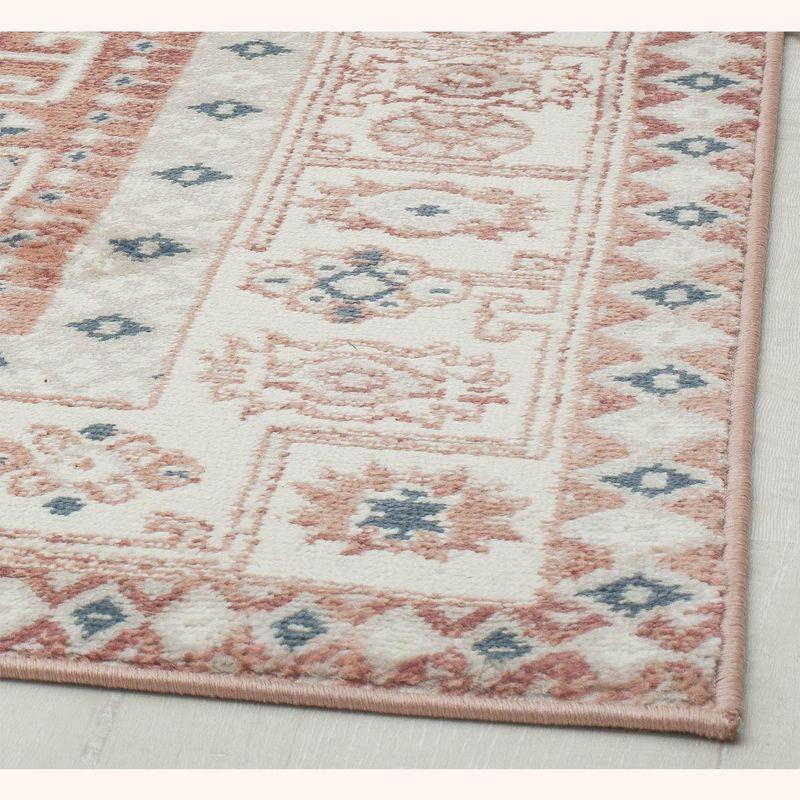 Rectangular Red Stain-Resistant Synthetic Area Rug 2'6 x 4'