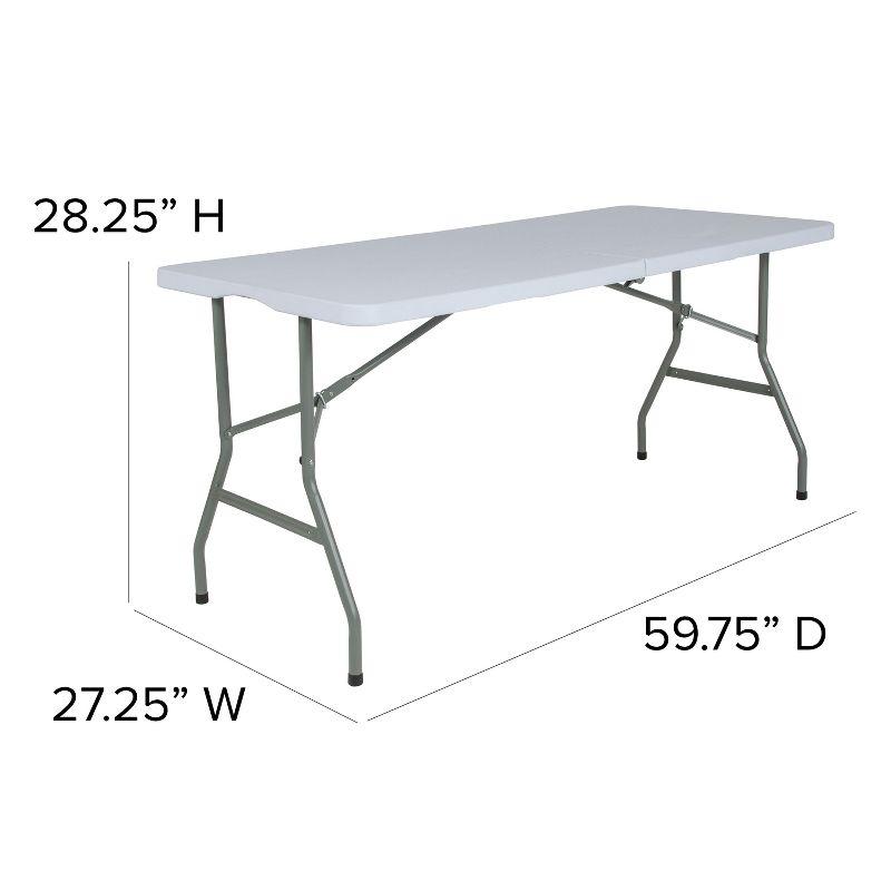 Flash Furniture Parker 4.97-Foot Bi-Fold Plastic Folding Table with Handle - Event Table
