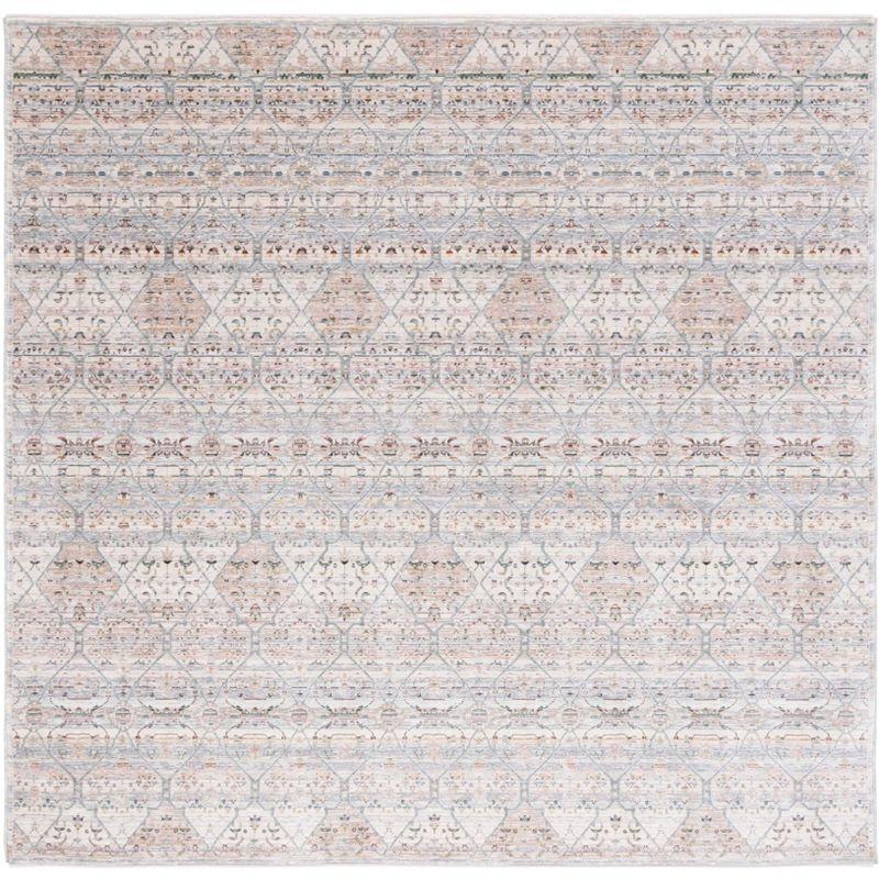 Princeton PRN911 Power Loomed Area Rug - Ivory/Blue - 6'7"x6'7" - Safavieh.