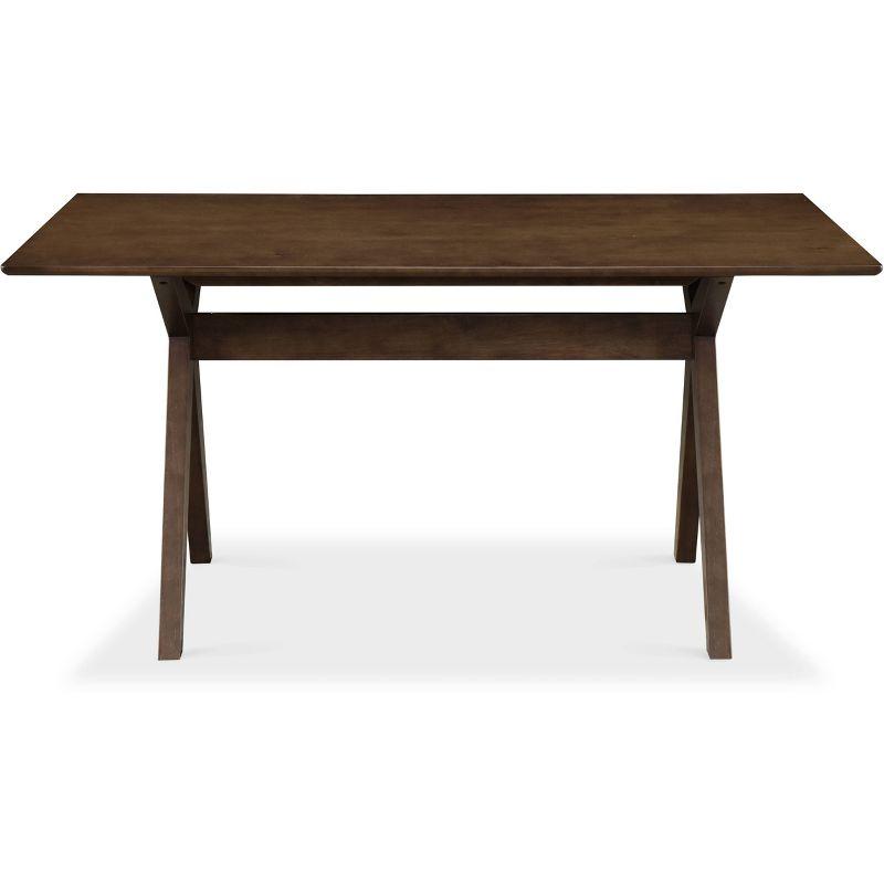 Lukas Walnut Brown Mid-Century Modern Rectangular Dining Table