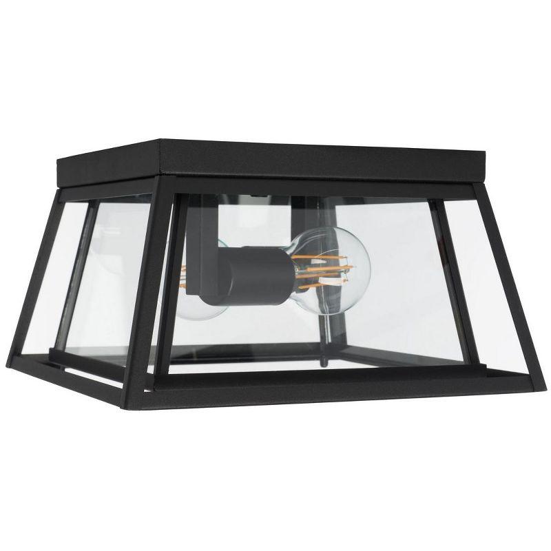 Rydler Black Glass Indoor/Outdoor Flush Mount Light