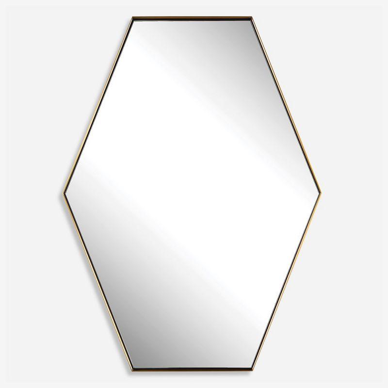 Ankara Brass Hexagon Mirror with Stainless Steel Frame