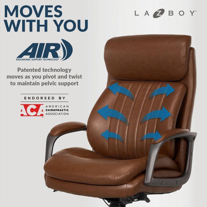 La-Z-Boy La-Z-Boy® Nova Executive Office Chair, Patented AIR Ergonomic Support Technology®, High-Back Premium Comfort & Support, Vegan PU Leather