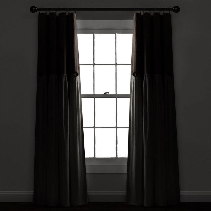 Lush Decor Linen Button Cotton Blend Blackout Curtain Single Panel