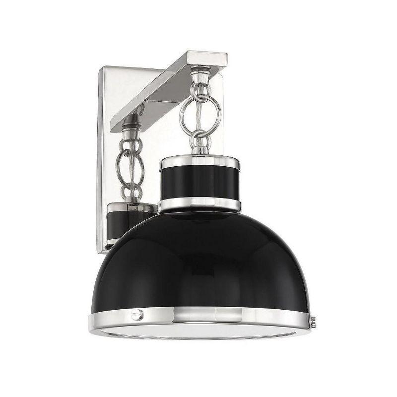 Savoy House Corning 1 - Light Wall Light in  Black/Polished Nickel