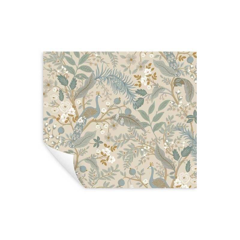 Peacock Garden Navy Peel and Stick Wallpaper