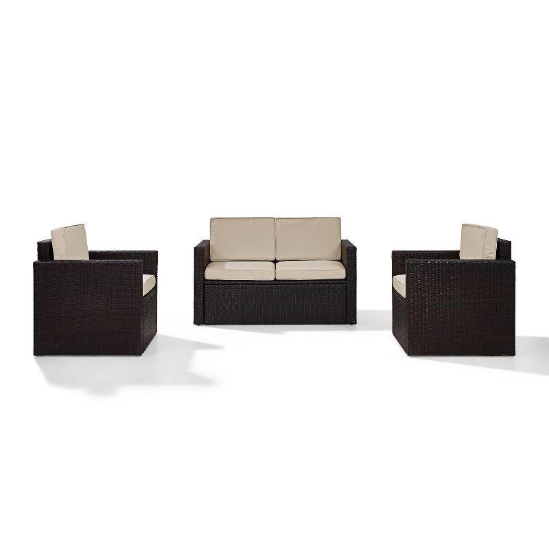 Palm Harbor 3pc All-Weather Wicker Patio Seating Set Sand - Crosley