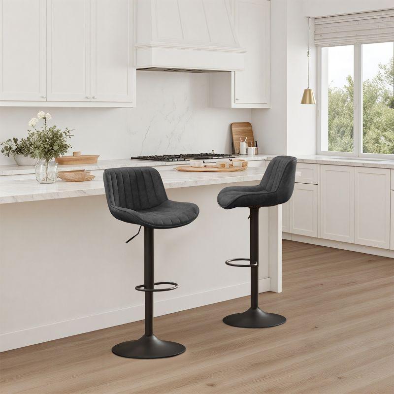 17 Stories Set of 2 Open Backrest Adjustable Swivel Barstools
