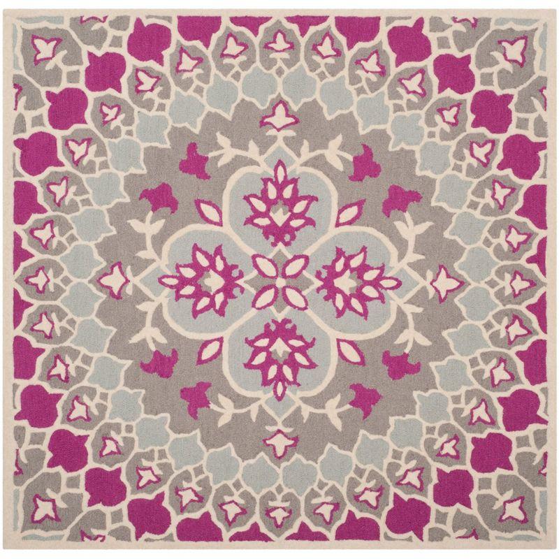 Bellagio BLG610 Hand Tufted Area Rug - Grey/Ivory - 5'x5' - Safavieh.