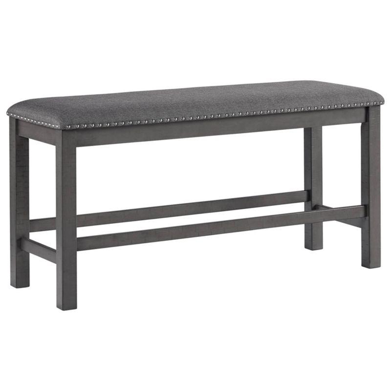 Myshanna Double Upholstered Two-Tone Dining Bench Gray: Nailhead Trim, Rectangle - Signature Design by Ashley
