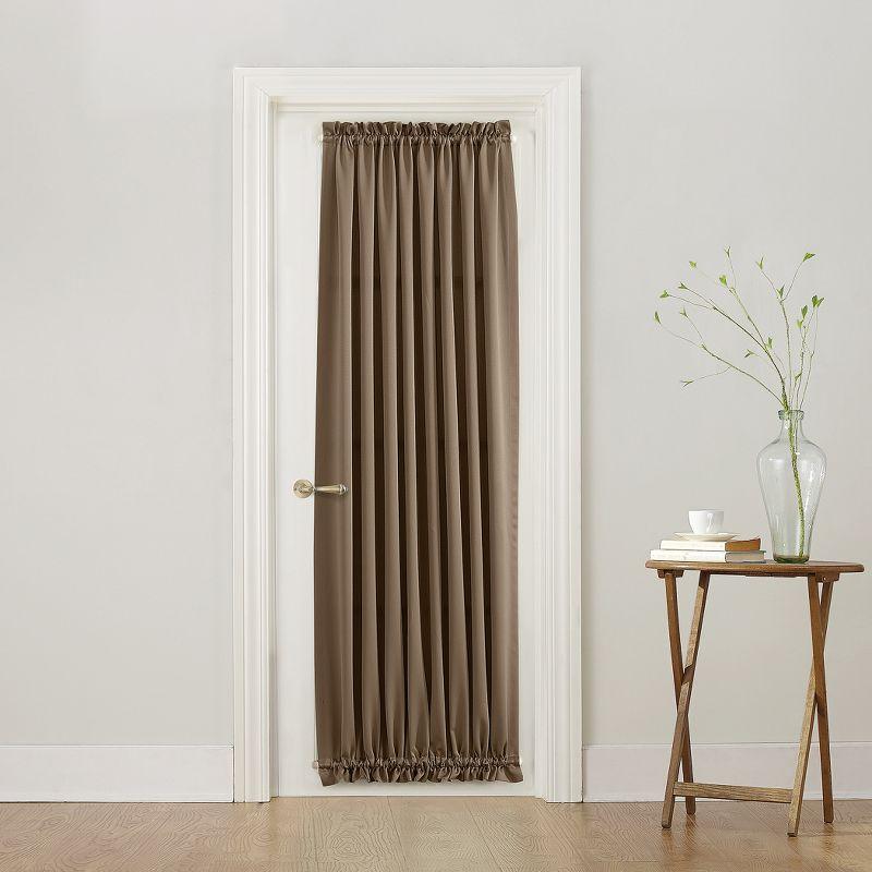 Mocha Room-Darkening Rod Pocket Door Curtain Panel