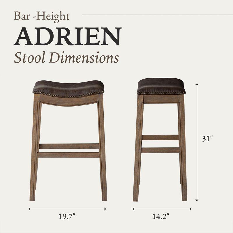 Maven Lane Adrien Saddle Barstool with Vegan Leather Upholstery