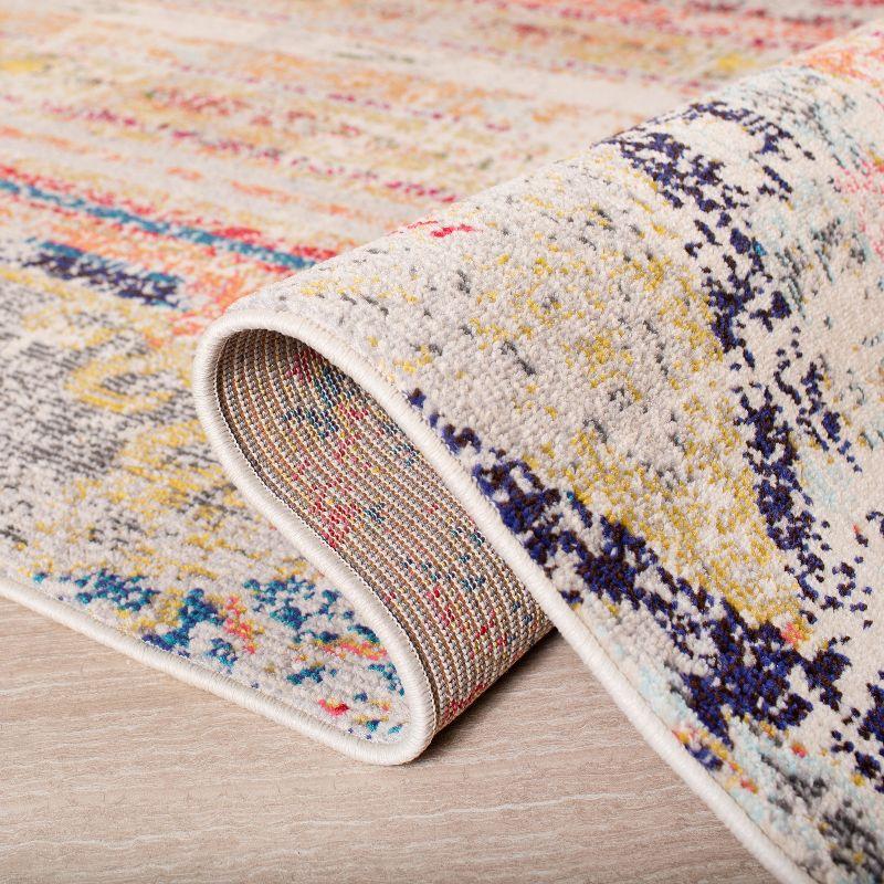 Madison MAD422 Power Loomed Area Rug - Grey/Orange - 3'x3' - Safavieh.