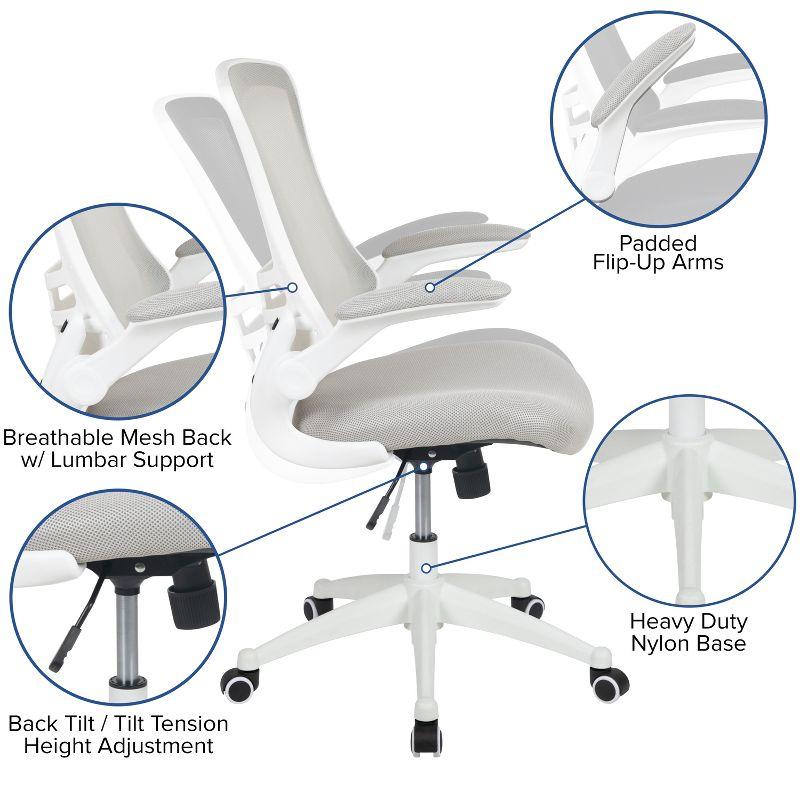 Jayetta Mid-Back Mesh Swivel Ergonomic Office Chair with Flip-Up Arms by Flash Furniture