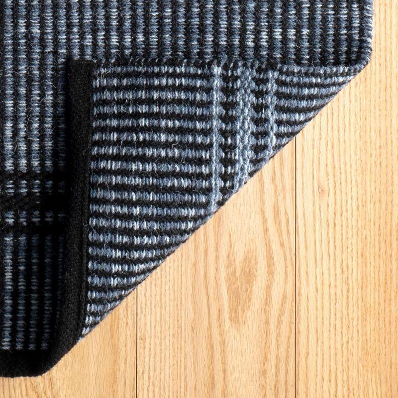 Malta Striped Handmade Handwoven Navy/Black Area Rug