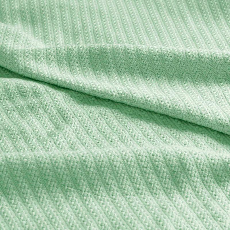 Bed Blanket Liquid Cotton Twin Seafoam: Madison Park, Lightweight, Year-Round Comfort, No Fill