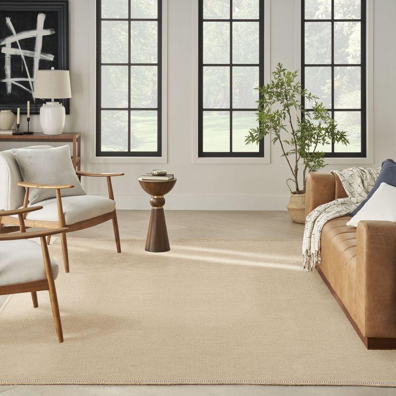 Nourison Washable Jute 7'10" x 9'10" Natural Modern Indoor Rug