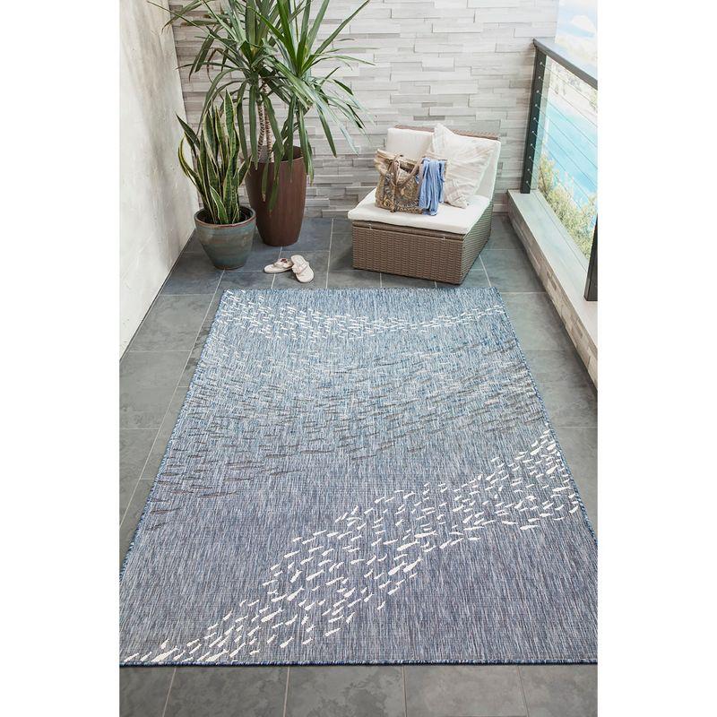 Liora Manne Carmel Vintage Floral Indoor/Outdoor Rug Navy 3'3" x 4'11"