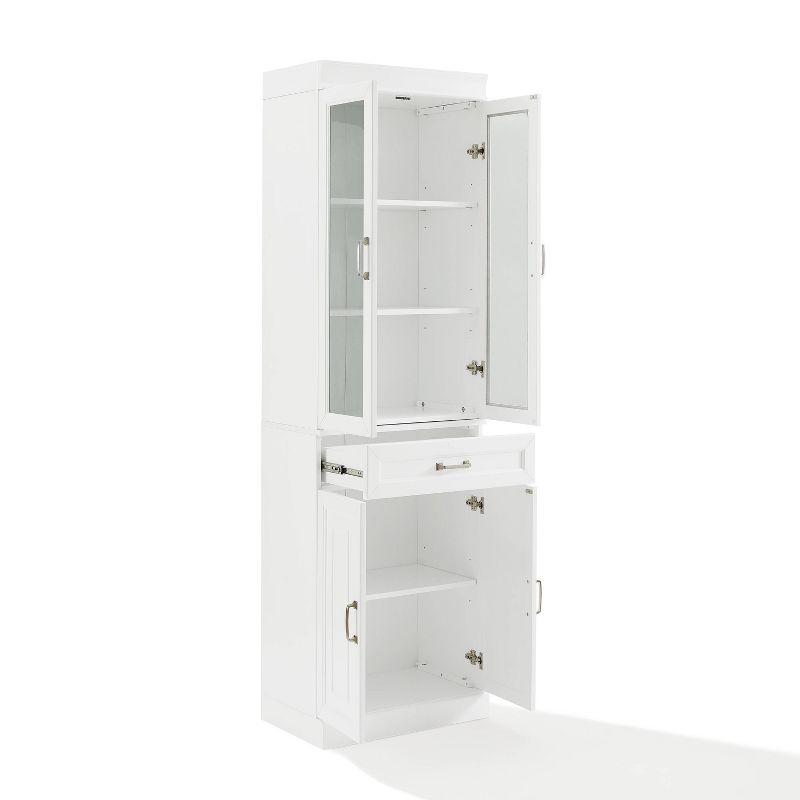 Stanton White Glass Door Pantry with Adjustable Shelves