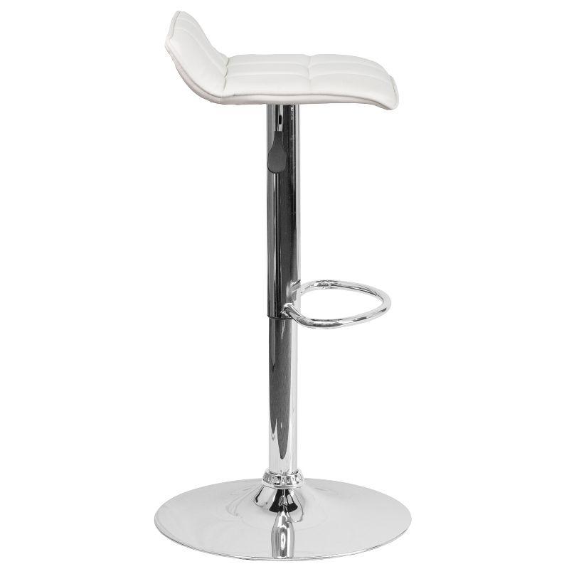 Flash Furniture Contemporary Vinyl Adjustable Height Barstool with Quilted Wave Seat and Chrome Base