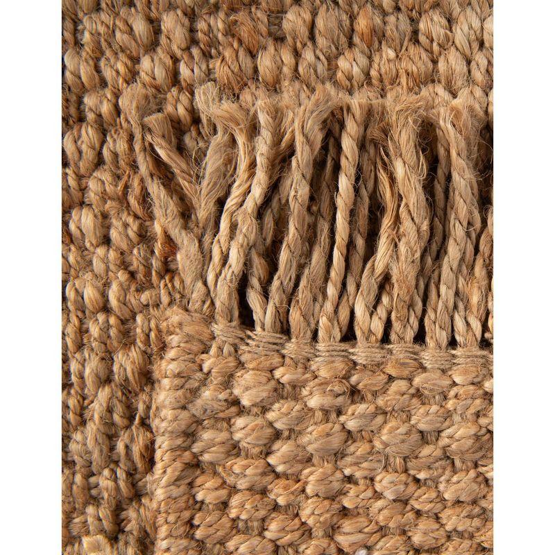 Handwoven Eco-Friendly Tan Jute 5' x 8' Rectangular Area Rug