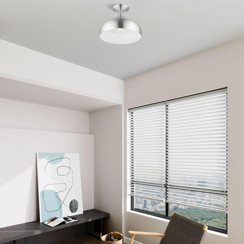 Livex Lighting Amador 1 - Light Semi-Flush Mount in  Brushed Aluminum
