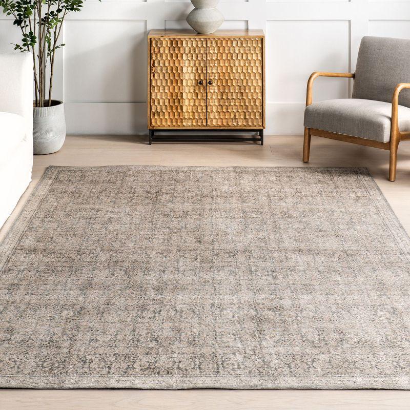 Nuloom Hillstone Collection Cally Traditional Vintage Medallion Area Rug, 5' x 8', Taupe