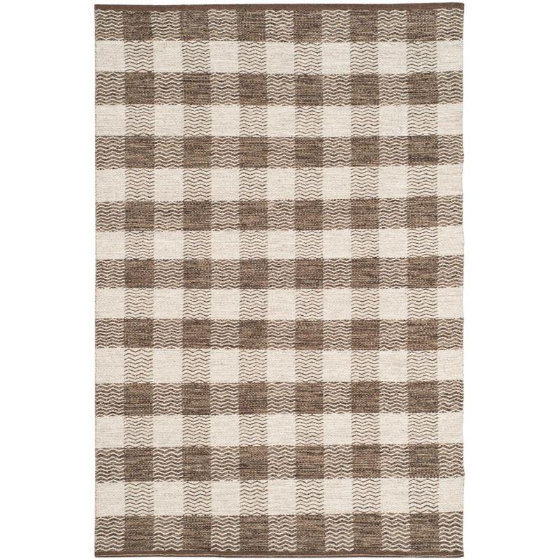 Kilim KLM351 Hand Woven Area Rug - Light Grey/Brown - 5'x8' - Safavieh