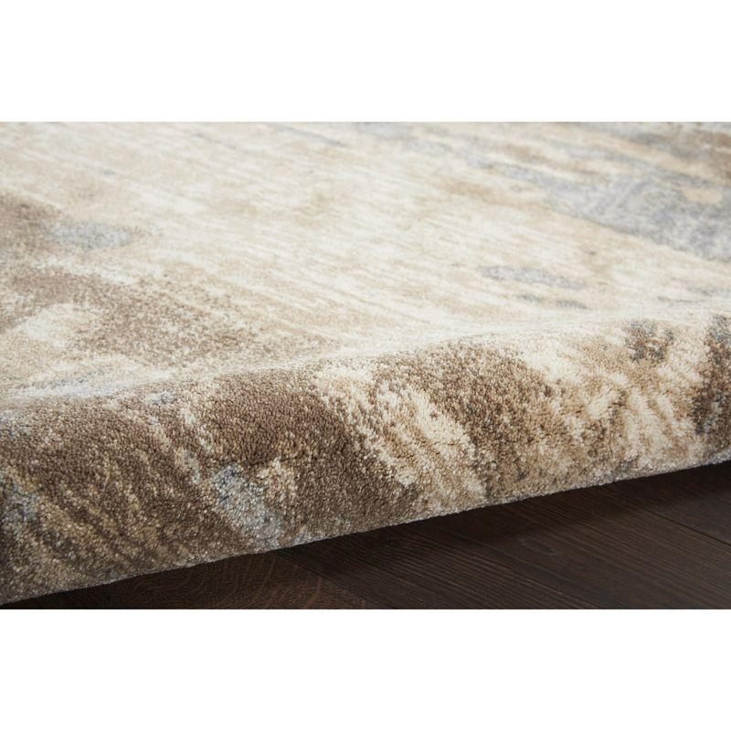 Abstract Industrial Gray 5'3" x 7'3" Synthetic Area Rug