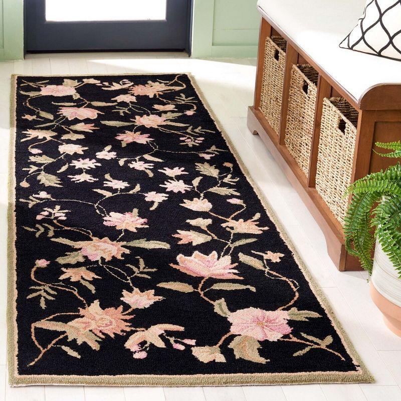 Chelsea HK263 Handmade Runner Rug - 2'6"x10' - Black - Safavieh