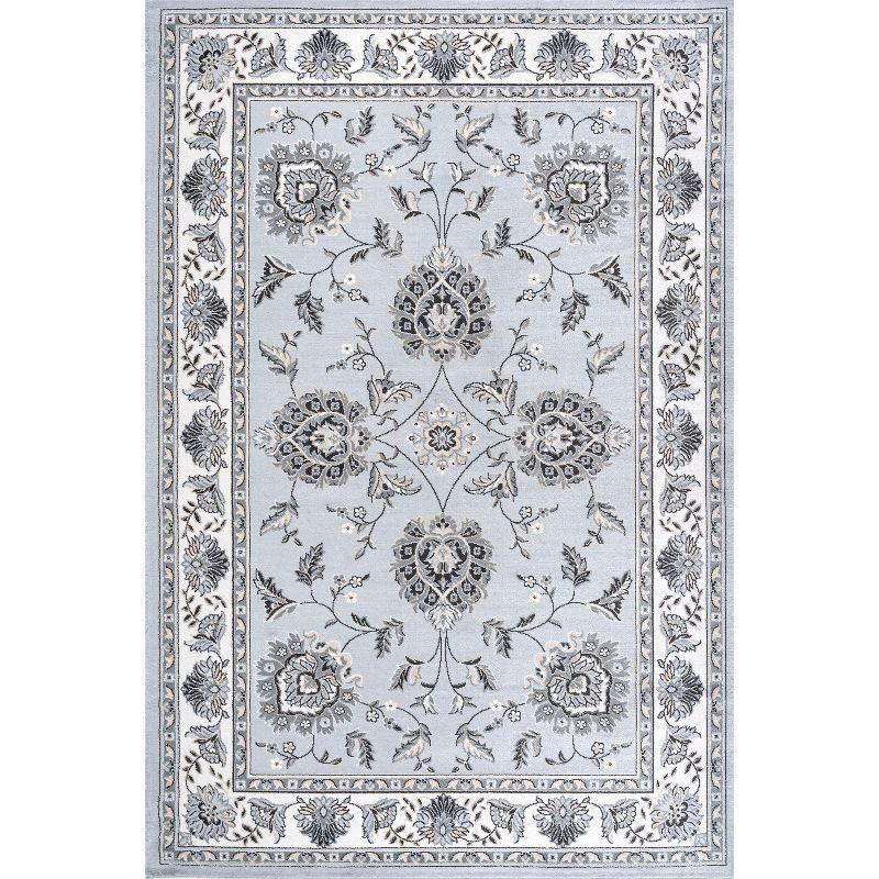 Elegant Cottage-Inspired Light Gray and Cream Synthetic Area Rug