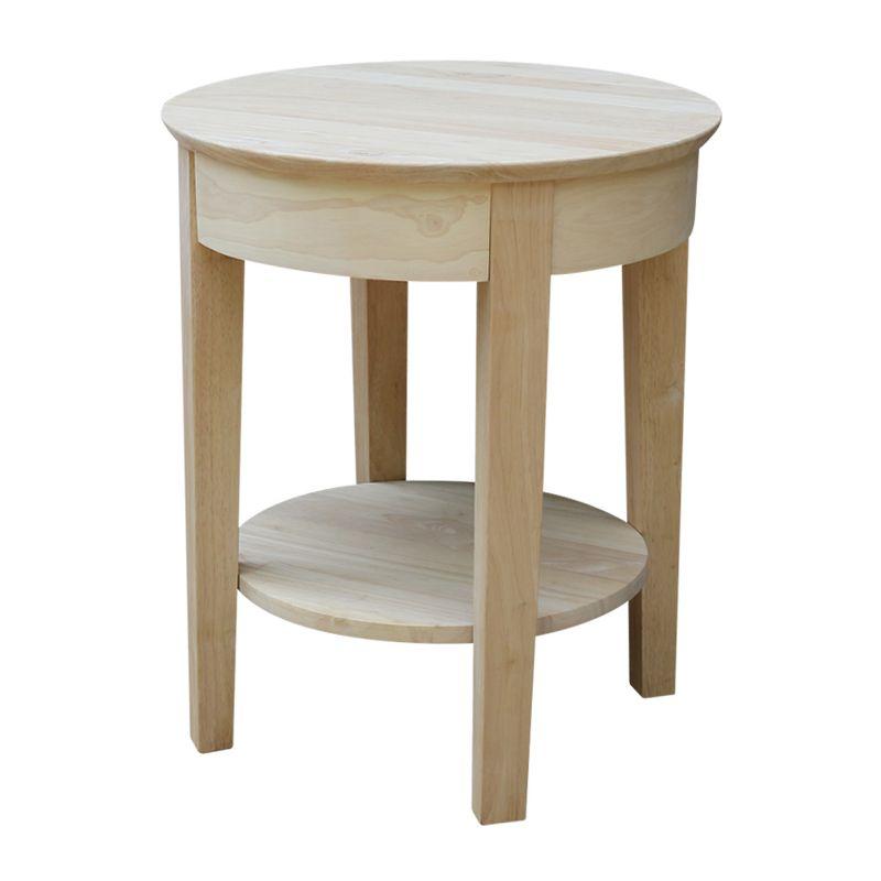 Solid Wood Top End Table with Storage