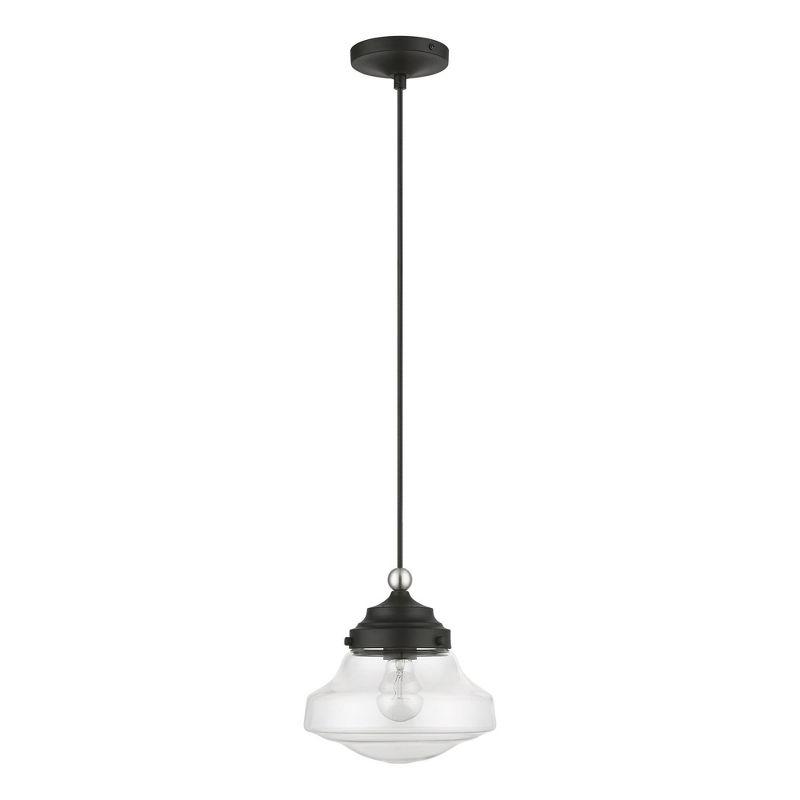 Livex Lighting Avondale 1 - Light Pendant in  Black/Brushed Nickel