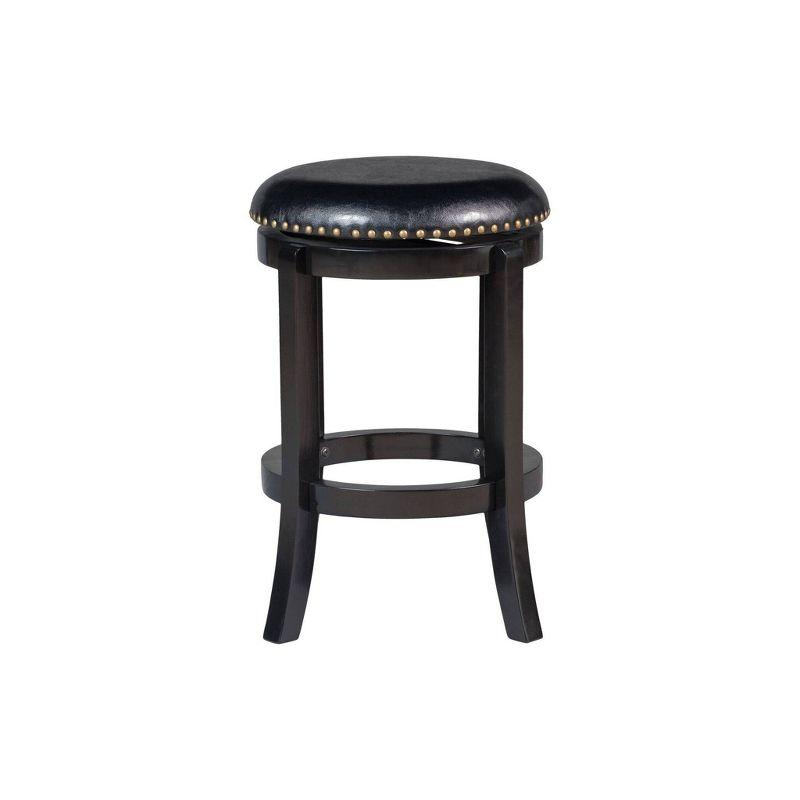 Cordova Swivel 24" Counter Height Barstool Hardwood/Black - Boraam: Brass Nailhead Trim, Durable Flared Legs