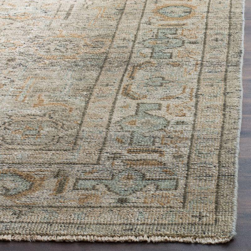 Izmir Blue and Brown Hand-Knotted Wool Area Rug 8' x 10'