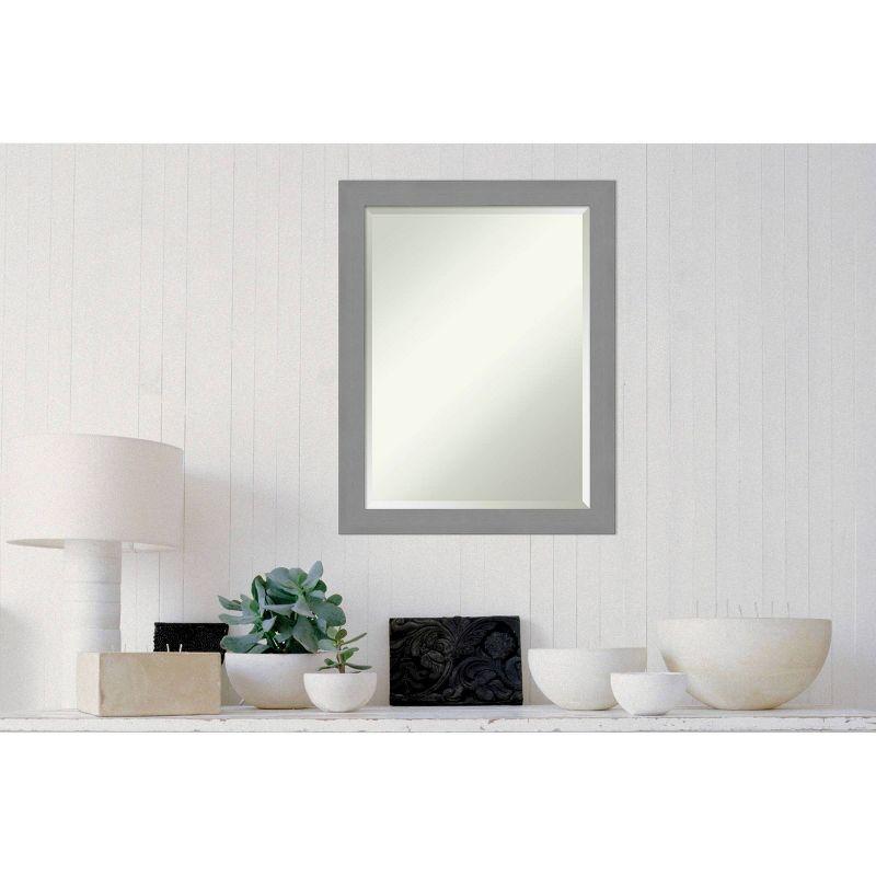 Framed Bathroom Vanity Wall Mirror Brushed Nickel - Amanti Art