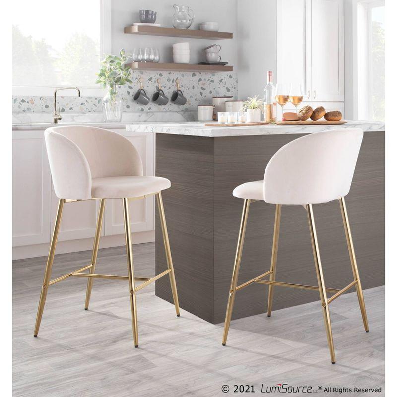 Set of 2 Fran Contemporary Counter Height Barstools - LumiSource