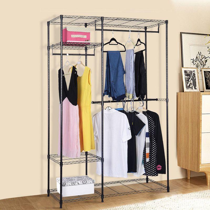 Costway 48''x18''x71'' Closet Organizer Garment Rack Portable Clothes Hanger Home Shelf