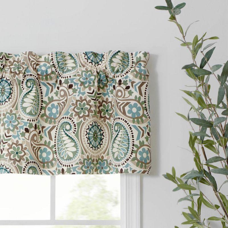 Paisley Prism Latte Rod Pocket Valance 50" x 15"