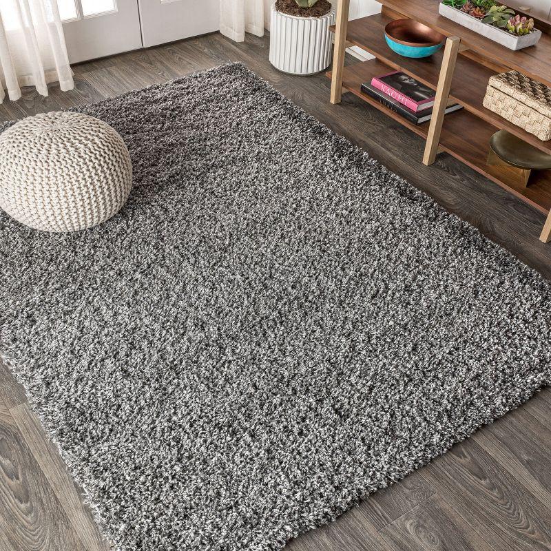 3'x5' Mercer Shag Plush Area Rug, Charcoal - JONATHAN Y