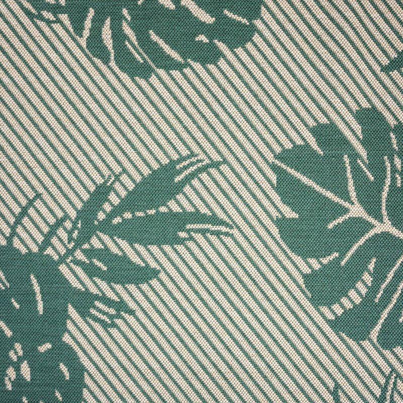 Tropical Island Vibes Reversible Beige/Green Synthetic Area Rug, 5' x 7'