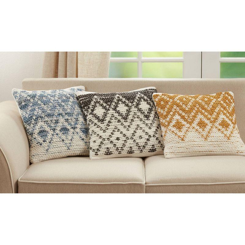 18"x18" Diamond Design Woven Square Pillow Cover - Saro Lifestyle