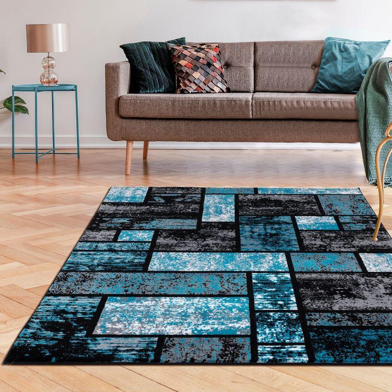 Luxe Weavers Geometric Squares Modern Colorblock Area Rug