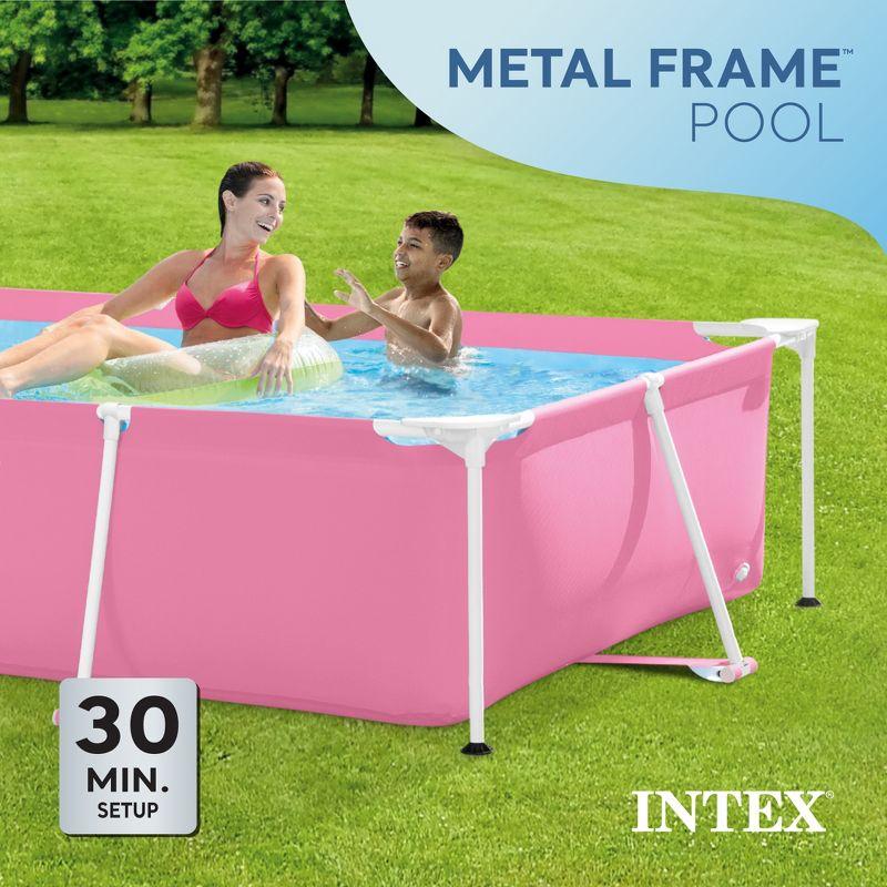 Intex Rectangular Metal Frame Above Ground Outdoor Backyard Swimming Pool