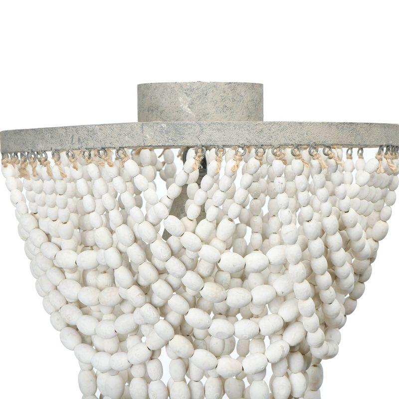 Tiered Draped Wood Bead and Metal Semi-Flush Light - Storied Home