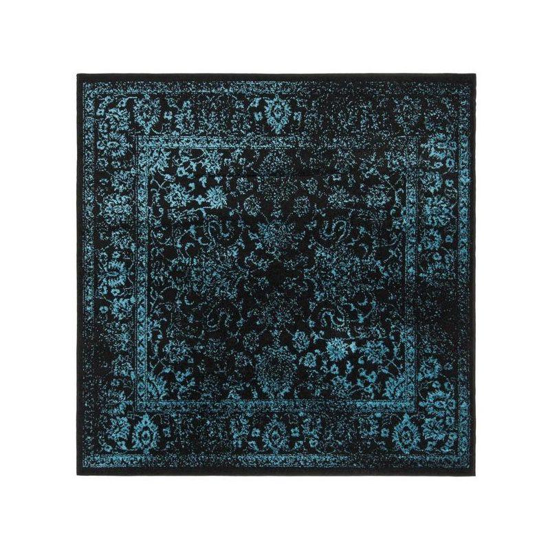 Adirondack ADR109 Machine Made Indoor Area Rug - Black/Teal - 6'x6' - Safavieh