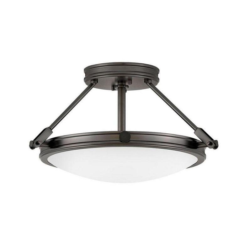 Collier Mid-Century Matte Black 3-Light LED Semi-Flush Mount