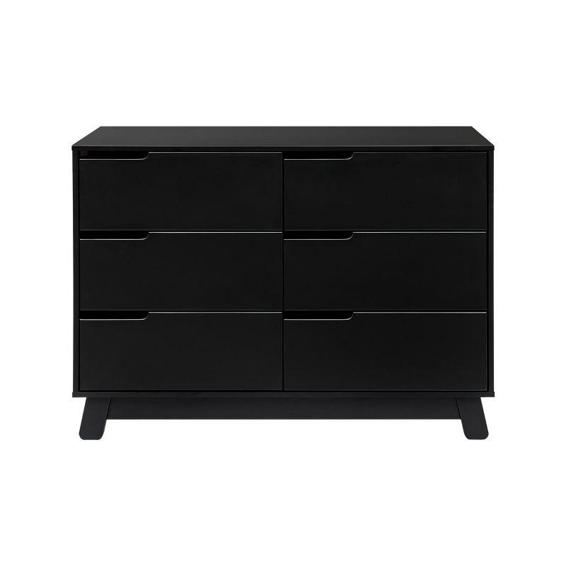 Hudson Mid-Century Modern Black 6-Drawer Double Dresser